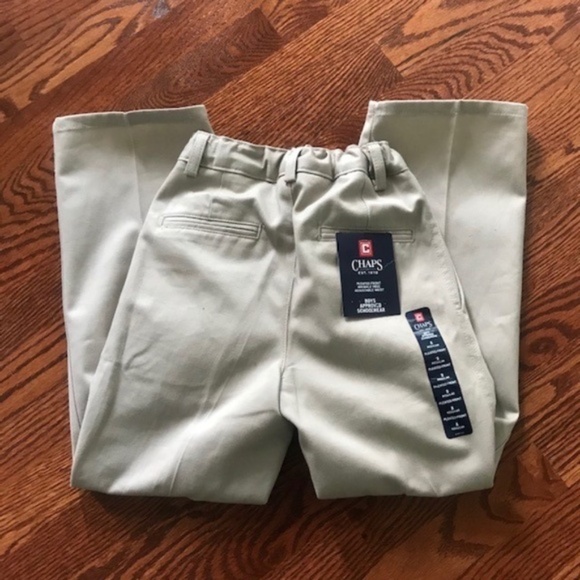 BOYS CHAPS SCHOOL-WEAR UNIFORM PLEATED FRONT ADJUSTABLE WAIST PANTS Sz 8 NEW NWT - Picture 7 of 8
